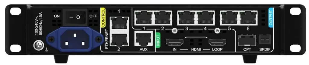 Nuevo controlador multimedia NOVASTAR KU20 — panel trasero