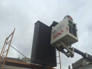 Pantalla de Leds para Información Ciudadana en As Pontes — grua pantalla leds
